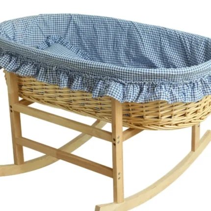 Handmade Rattan Newborn Cradle Bed / Baby Bed - Wooden Rocking Cradle for Soothing, Portable Infant Bed