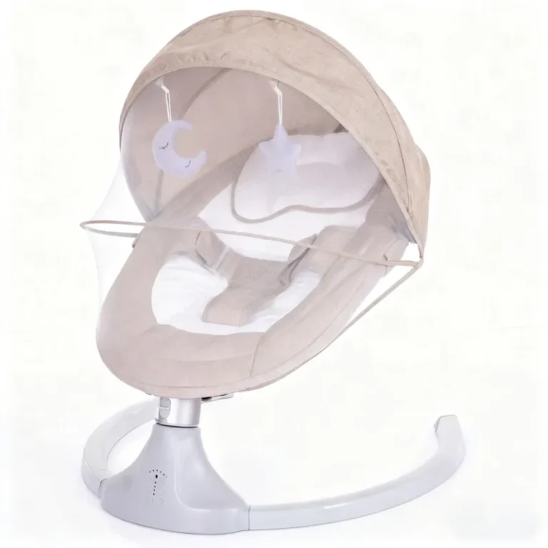 Electric Baby Swing for Infants to Toddler| Portable Infant Swing with Remote Control, Rocker with 5 Speeds, 3-Point Harness for Baby Boy Girl (Light Grey)