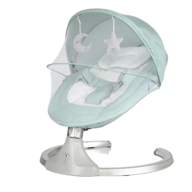 Electric Baby Swing for Infants to Toddler| Portable Infant Swing with Remote Control, Rocker with 5 Speeds, 3-Point Harness for Baby Boy Girl (Light Grey)